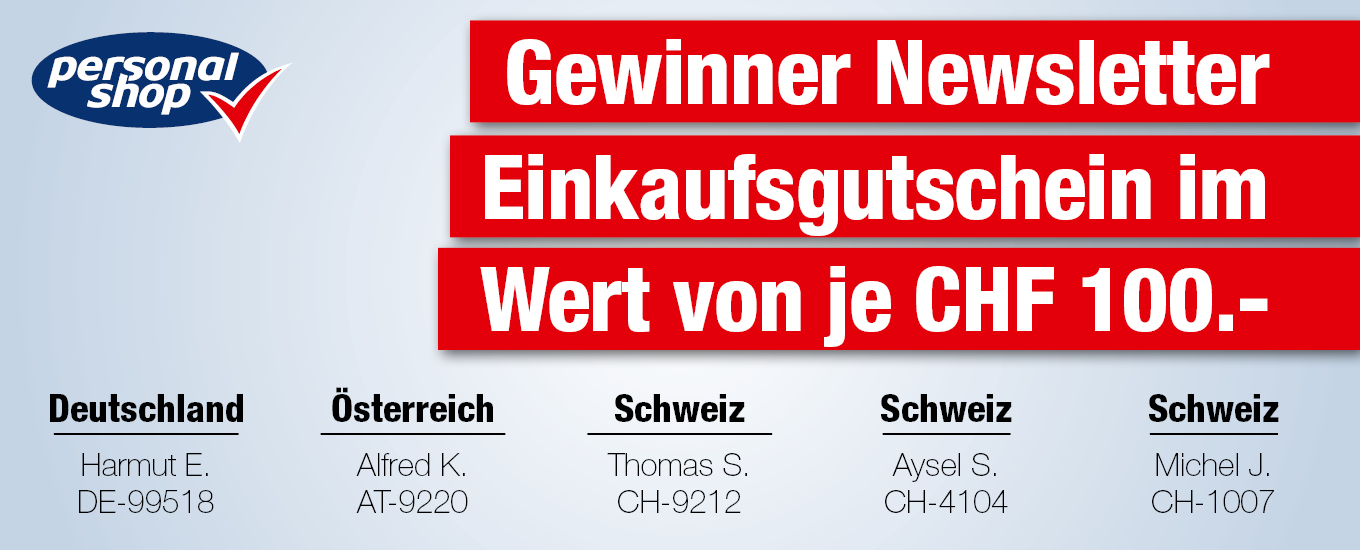 Gewinner Einkaufsgutschein: CHF 100.-
