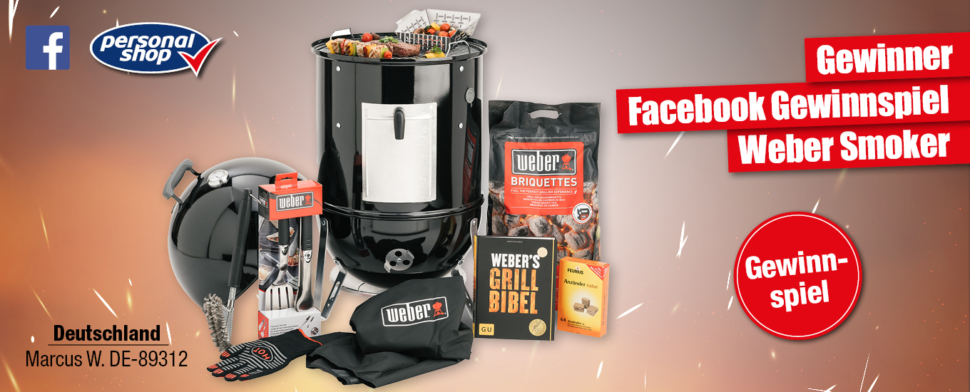 Facebookgewinner: Weber Smoker inkl. Grillzubehör