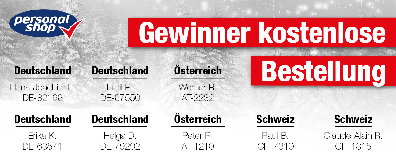 Gewinner Gratis Bestellung