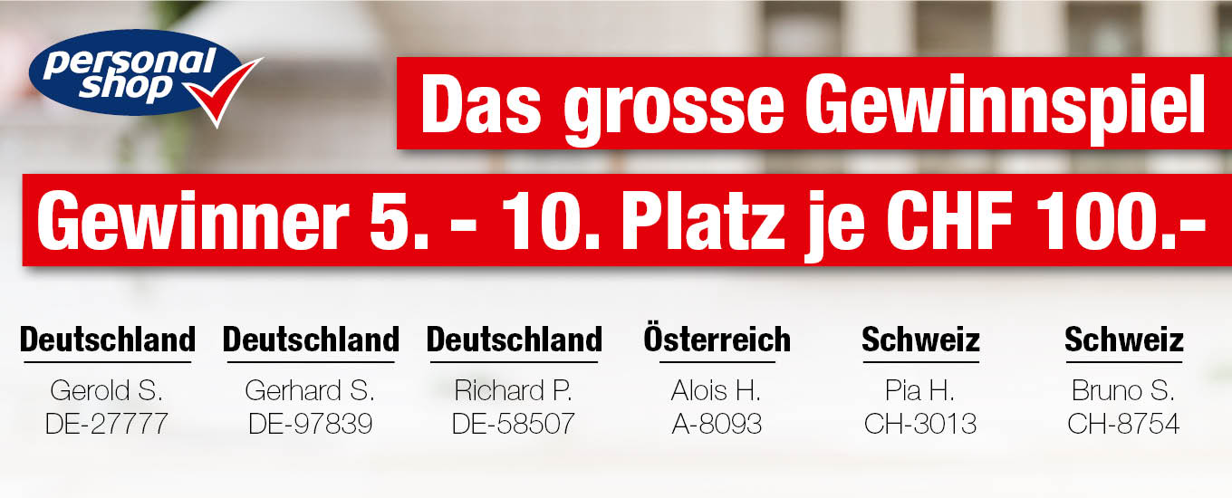 Gewinner 5. - 10. Platz je € 100,-