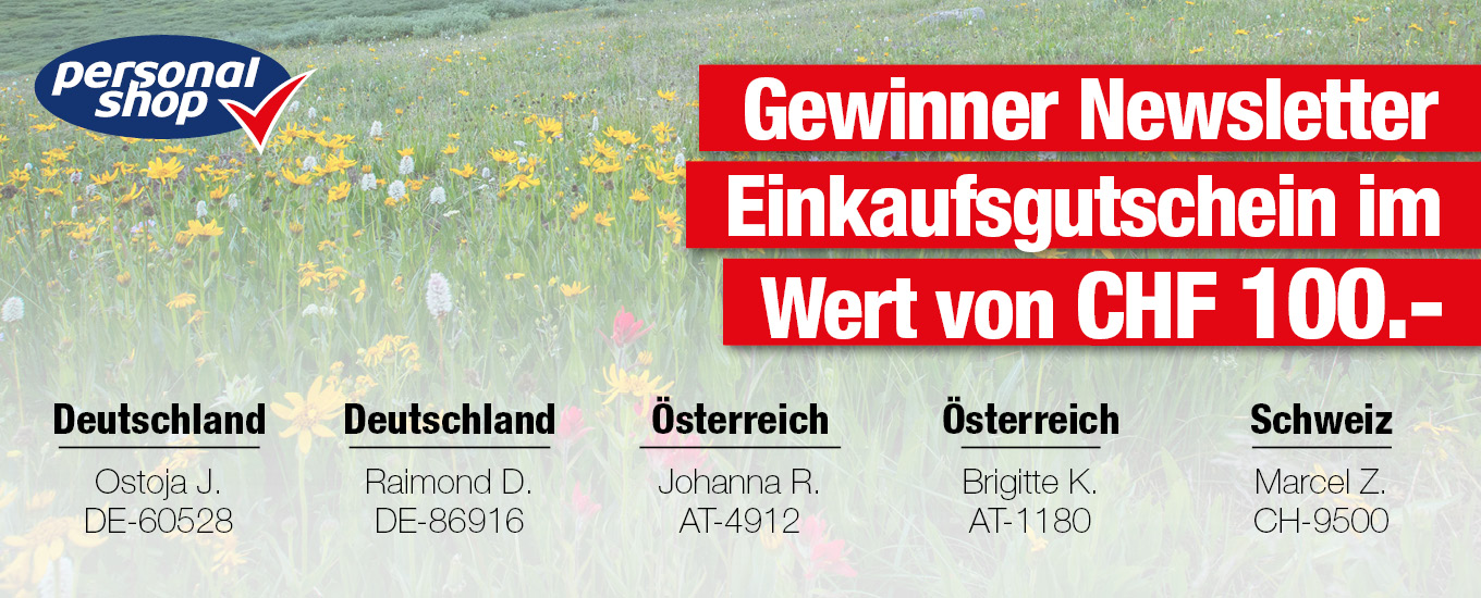 Gewinner Einkaufsgutschein: CHF 100.-
