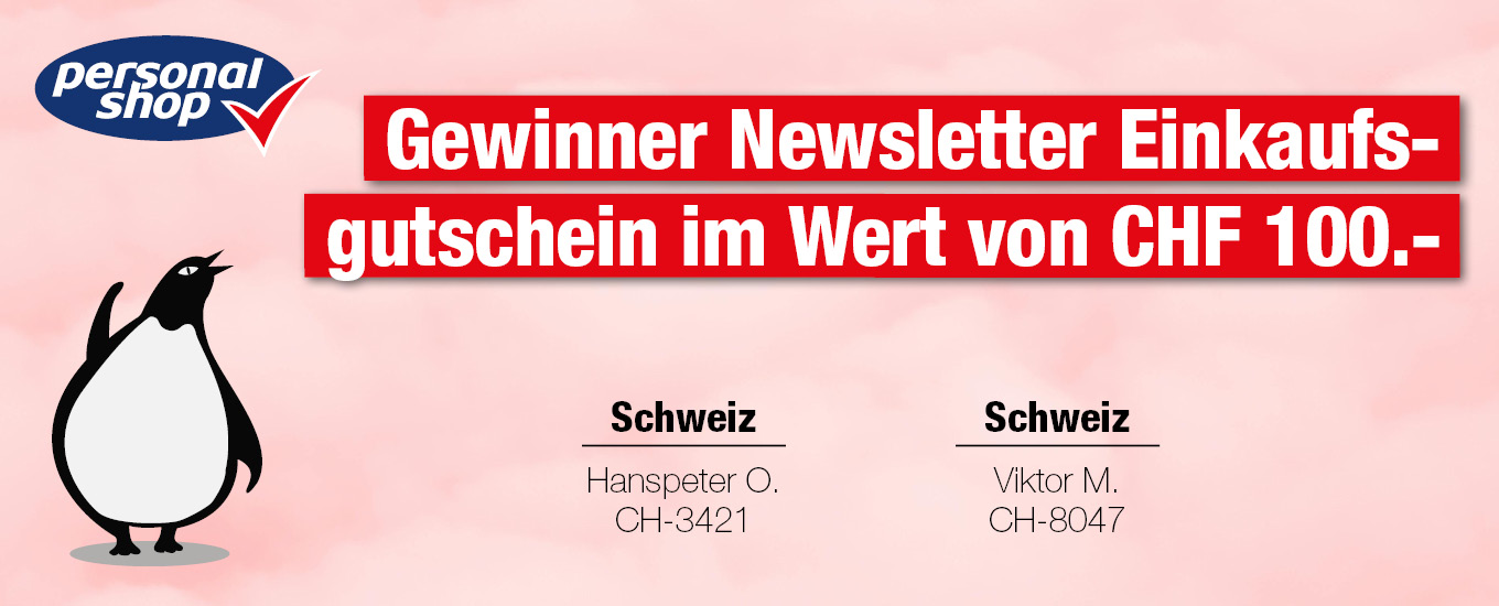 Gewinner Einkaufsgutschein: CHF 100.-