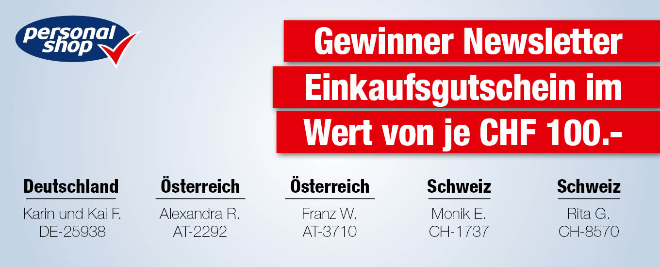 Gewinner Einkaufsgutschein: CHF 100.-