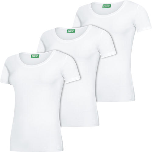 Auf diesem Bild sehen Sie Benetton 3er Pack Damen T-Shirts in der Farbe 